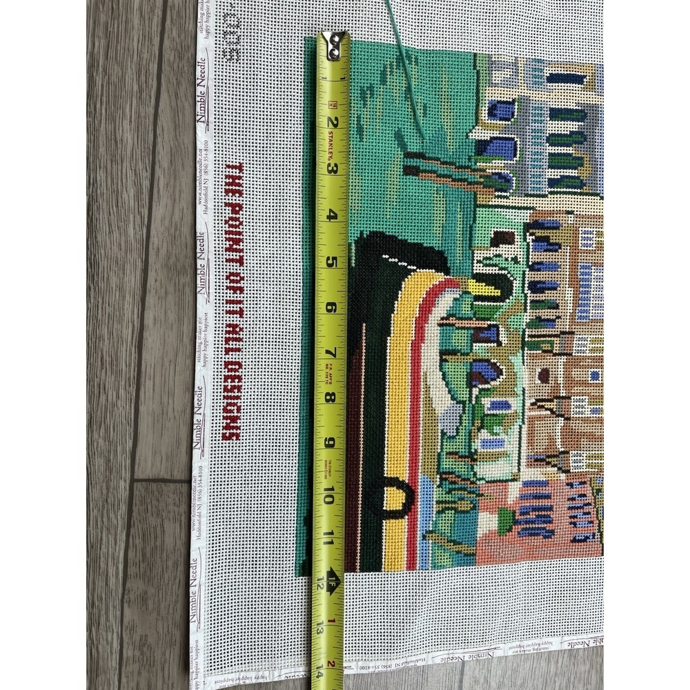 The Point Of It All Handpainted Needlepoint Canvas Canals Gondolas Venice Italy - Picture 7 of 13